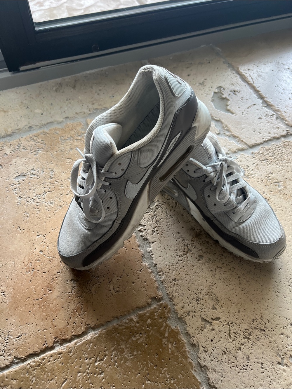 Nike Gray and White Mesh Athletic Sneakers